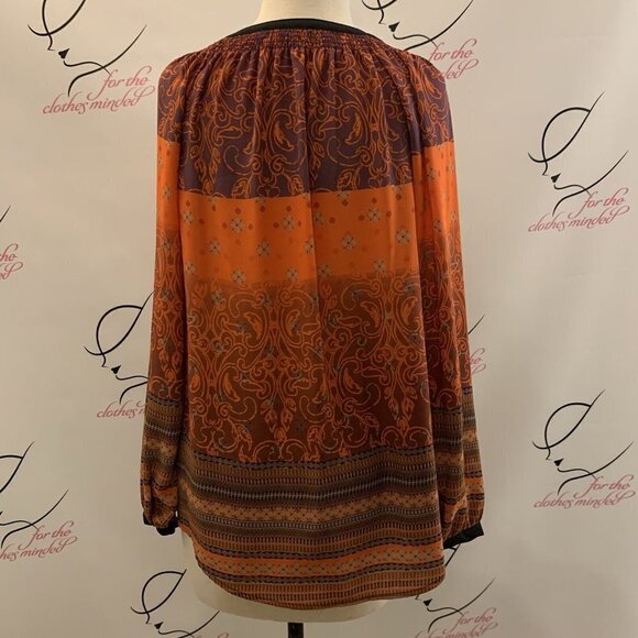 Black Rainn Peasant Elastic Neck Pullover. Size Small. Semi Sheer. Boho. B42 - Picture 5 of 7